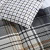 imageEddie Bauer  Twin Comforter Set Microsuede Bedding with Matching Sham OekoTex Certified Dorm Essentials Cabin Plaid GreyNormandy Plaid Grey
