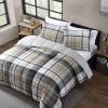 imageEddie Bauer  Twin Comforter Set Microsuede Bedding with Matching Sham OekoTex Certified Dorm Essentials Cabin Plaid GreyNormandy Plaid Grey