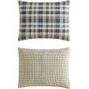 imageEddie Bauer  Twin Comforter Set Microsuede Bedding with Matching Sham OekoTex Certified Dorm Essentials Cabin Plaid GreyPort Gamble Indigo