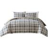 imageEddie Bauer  Twin Comforter Set Microsuede Bedding with Matching Sham OekoTex Certified Dorm Essentials Cabin Plaid GreyPort Gamble Indigo