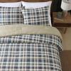 imageEddie Bauer  Twin Comforter Set Microsuede Bedding with Matching Sham OekoTex Certified Dorm Essentials Cabin Plaid GreyPort Gamble Indigo