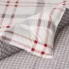 imageEddie Bauer  Twin Comforter Set Microsuede Bedding with Matching Sham OekoTex Certified Dorm Essentials Cabin Plaid GreyPortage Bay Grey