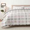 imageEddie Bauer  Twin Comforter Set Microsuede Bedding with Matching Sham OekoTex Certified Dorm Essentials Cabin Plaid GreyPortage Bay Grey