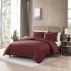 imageEddie Bauer  Twin Comforter Set Microsuede Bedding with Matching Sham OekoTex Certified Dorm Essentials Cabin Plaid GreyRedBlack