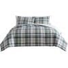 imageEddie Bauer  Twin Comforter Set Microsuede Bedding with Matching Sham OekoTex Certified Dorm Essentials Cabin Plaid GreyTimbers Plaid Green