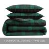imageEddie Bauer  Twin Comforter Set Microsuede Bedding with Matching Sham OekoTex Certified Dorm Essentials Cabin Plaid GreyWoodland Tartan Dark Green