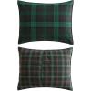 imageEddie Bauer  Twin Comforter Set Microsuede Bedding with Matching Sham OekoTex Certified Dorm Essentials Cabin Plaid GreyWoodland Tartan Dark Green