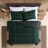 imageEddie Bauer  Twin Comforter Set Microsuede Bedding with Matching Sham OekoTex Certified Dorm Essentials Cabin Plaid GreyWoodland Tartan Dark Green