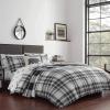 imageEddie Bauer  Twin Comforter Set Microsuede Bedding with Matching Sham OekoTex Certified Dorm Essentials Cabin Plaid GreyCoal Creek Plaid Grey