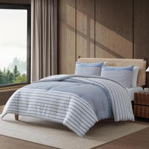 imageEddie Bauer  FullQueen Duvet Cover Set Luxuriously Soft Bedding with Matching Shams Buttons ampamp Corner Ties to Ensure Placement Cooper Stripe Blue FullQueenCooper Stripe Blue