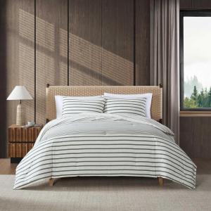 imageEddie Bauer  FullQueen Duvet Cover Set Luxuriously Soft Bedding with Matching Shams Buttons ampamp Corner Ties to Ensure Placement Cooper Stripe Blue FullQueenCooper Stripe Green