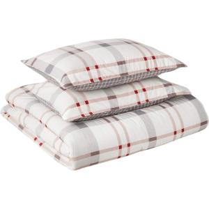imageEddie Bauer  Twin Comforter Set Microsuede Bedding with Matching Sham OekoTex Certified Dorm Essentials Cabin Plaid GreyPortage Bay Grey