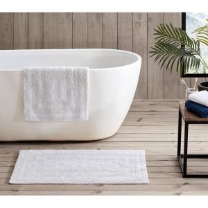 imageEddie Bauer  Runner Rug Soft Plush Tufted Bathroom Rug with SkidResistant Backing Quick Dry ampamp Super Absorbent Logan Olive Green 22quot x 60quotWhite