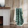 imageEddie Bauer  Throw Blanket Embossed Ultra Soft Plush Bedding Luxurious Bedding Set OekoTex Certified Geese Green 50quot x 70quotAlpine Fair Isle Green