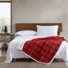 imageEddie Bauer  Throw Blanket Embossed Ultra Soft Plush Bedding Luxurious Bedding Set OekoTex Certified Geese Green 50quot x 70quotBunkhouse Plaid Red