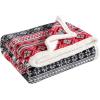 imageEddie Bauer  Throw Blanket Embossed Ultra Soft Plush Bedding Luxurious Bedding Set OekoTex Certified Geese Green 50quot x 70quotFair Isle RedBlack