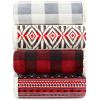 imageEddie Bauer  Throw Blanket Embossed Ultra Soft Plush Bedding Luxurious Bedding Set OekoTex Certified Geese Green 50quot x 70quotMountain Village RedNavyGrey