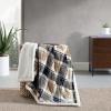 imageEddie Bauer  Throw Blanket Embossed Ultra Soft Plush Bedding Luxurious Bedding Set OekoTex Certified Geese Green 50quot x 70quotRugged Plaid Beige