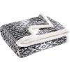 imageEddie Bauer  Throw Blanket Embossed Ultra Soft Plush Bedding Luxurious Bedding Set OekoTex Certified Geese Green 50quot x 70quotSan Juan Grey