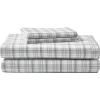 imageEddie Bauer  Twin Sheets Cotton Flannel Bedding Set Brushed For Extra Softness Cozy Home Decor Montlake Plaid TwinBeacon Hill GreyIvory