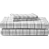 imageEddie Bauer  Twin Sheets Cotton Flannel Bedding Set Brushed For Extra Softness Cozy Home Decor Montlake Plaid TwinBeacon Hill GreyIvory