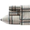 imageEddie Bauer  Twin Sheets Cotton Flannel Bedding Set Brushed For Extra Softness Cozy Home Decor Montlake Plaid TwinEdgewood Plaid GreenBeige