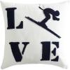 imageEddie Bauer  Decorative Pillow Textured Square Throw Pillow with Zipper Closure ampamp Loop Embroidery Home Decor for Couch or Bed Love Ski Blue 20quot x 20quotLove Ski Blue