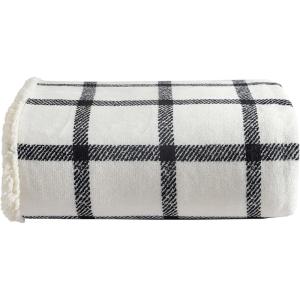 imageEddie Bauer  Throw Blanket Embossed Ultra Soft Plush Bedding Luxurious Bedding Set OekoTex Certified Geese Green 50quot x 70quotBunkhouse Plaid Beige