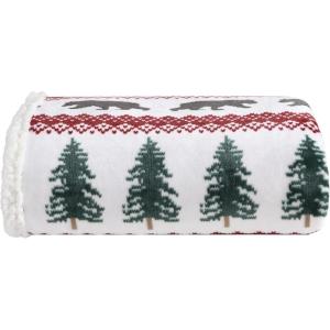imageEddie Bauer  Throw Blanket Embossed Ultra Soft Plush Bedding Luxurious Bedding Set OekoTex Certified Geese Green 50quot x 70quotGrizzly Peak Red