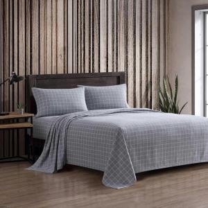 imageEddie Bauer  Twin Sheets Cotton Flannel Bedding Set Brushed For Extra Softness Cozy Home Decor Montlake Plaid TwinGreat Plains Plaid Grey