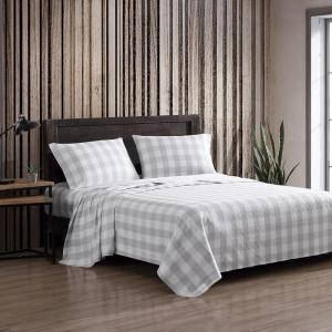 imageEddie Bauer  Twin Sheets Cotton Flannel Bedding Set Brushed For Extra Softness Cozy Home Decor Montlake Plaid TwinLakehouse Plaid GreyWhite
