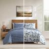 imageEddie Bauer  Twin Comforter Set Super Soft Reversible Bedding with Matching Sham Buffalo Check Reverse Rustic Inspired Room Essentials Vintage Forest Toile Blue TwinVintage Toile Forest Blue