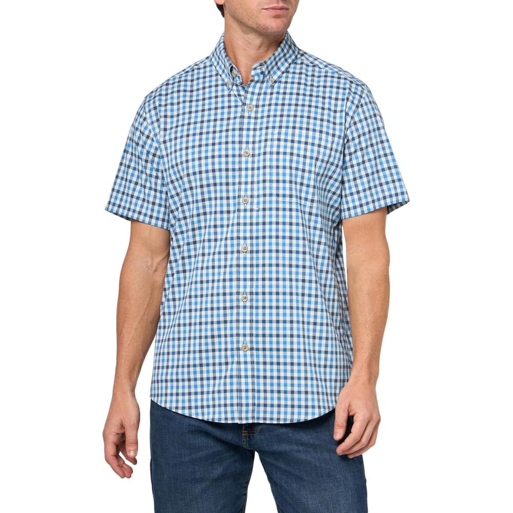 Eddie Bauer Mr SS Voyager Flex Shirt – Camicia Uomo Manica Corta – Morbida E Elastica Per Il Comfort