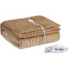imageEddie Bauer  Heated Blanket UltraSoft Rib Plush Throw Blanket wSolid Sherpa Reverse Knitted Bedding for Couch or Bed w 4 Heat Settings ampamp Auto ShutOff Lookout Mountain Green 50quot x 70quotMountain Valley Brown