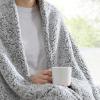 imageEddie Bauer  Heated Blanket UltraSoft Rib Plush Throw Blanket wSolid Sherpa Reverse Knitted Bedding for Couch or Bed w 4 Heat Settings ampamp Auto ShutOff Lookout Mountain Green 50quot x 70quotLookout Mountain Green