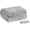 imageEddie Bauer  Heated Blanket UltraSoft Rib Plush Throw Blanket wSolid Sherpa Reverse Knitted Bedding for Couch or Bed w 4 Heat Settings ampamp Auto ShutOff Lookout Mountain Green 50quot x 70quotLookout Mountain Green