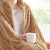 imageEddie Bauer  Heated Blanket UltraSoft Rib Plush Throw Blanket wSolid Sherpa Reverse Knitted Bedding for Couch or Bed w 4 Heat Settings ampamp Auto ShutOff Lookout Mountain Green 50quot x 70quotMountain Valley Brown