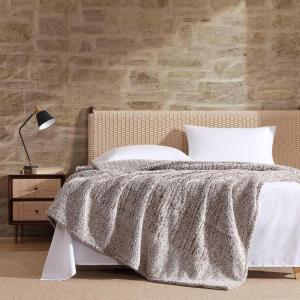 imageEddie Bauer  Twin Heated Blanket UltraSoft Rib Plush Throw Blanket with Solid Sherpa Reverse Knitted Bedding with 10 Heat Settings ampamp Auto ShutOff Mountain Valley GreyLookout Mountain Brown