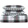 imageEddie Bauer  Twin Quilt Set Cotton Flannel Bedding with Matching Sham Rounded Corners Diamond Corner Stitch Dorm Essentials Mountain Moose GreyHoliday Plaid Flannel Red