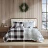 imageEddie Bauer  Twin Quilt Set Cotton Flannel Bedding with Matching Sham Rounded Corners Diamond Corner Stitch Dorm Essentials Mountain Moose GreyHoliday Plaid Flannel Red
