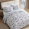 imageEddie Bauer  Twin Quilt Set Cotton Flannel Bedding with Matching Sham Rounded Corners Diamond Corner Stitch Dorm Essentials Mountain Moose GreyMountain Moose Grey