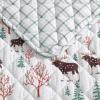 imageEddie Bauer  Twin Quilt Set Cotton Flannel Bedding with Matching Sham Rounded Corners Diamond Corner Stitch Dorm Essentials Mountain Moose GreyMountain Moose Grey
