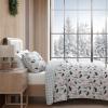 imageEddie Bauer  Twin Quilt Set Cotton Flannel Bedding with Matching Sham Rounded Corners Diamond Corner Stitch Dorm Essentials Mountain Moose GreyMountain Moose Grey