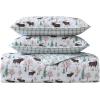 imageEddie Bauer  Twin Quilt Set Cotton Flannel Bedding with Matching Sham Rounded Corners Diamond Corner Stitch Dorm Essentials Mountain Moose GreyMountain Moose Grey