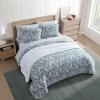 imageEddie Bauer  Twin Quilt Set Naturally Soft Cotton Bedding wa Lightweight Feel for AllYear Comfort Reversible wMatching Pillowcase 2 Piece Bed Set Moose PlaidPinstripePatchwork BlueFern Garden Green