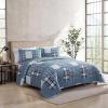 imageEddie Bauer  Twin Quilt Set Naturally Soft Cotton Bedding wa Lightweight Feel for AllYear Comfort Reversible wMatching Pillowcase 2 Piece Bed Set Moose PlaidPinstripePatchwork BlueHawthorne Blue