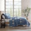 imageEddie Bauer  Twin Quilt Set Naturally Soft Cotton Bedding wa Lightweight Feel for AllYear Comfort Reversible wMatching Pillowcase 2 Piece Bed Set Moose PlaidPinstripePatchwork BlueHawthorne Blue