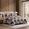imageEddie Bauer  Twin Quilt Set Naturally Soft Cotton Bedding wa Lightweight Feel for AllYear Comfort Reversible wMatching Pillowcase 2 Piece Bed Set Moose PlaidPinstripePatchwork BlueAntique Brown