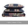 imageEddie Bauer  Twin Quilt Set Naturally Soft Cotton Bedding wa Lightweight Feel for AllYear Comfort Reversible wMatching Pillowcase 2 Piece Bed Set Moose PlaidPinstripePatchwork BlueMadrona Plaid NavyRed