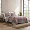 imageEddie Bauer  Twin Quilt Set Naturally Soft Cotton Bedding wa Lightweight Feel for AllYear Comfort Reversible wMatching Pillowcase 2 Piece Bed Set Moose PlaidPinstripePatchwork BlueHawthorne Brown
